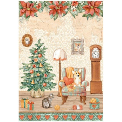A4 Reispapier verpackt - All Around Christmas süßes Zimmer