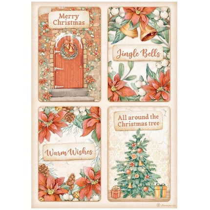 A4 Reispapier verpackt - All Around Christmas 4 Karten
