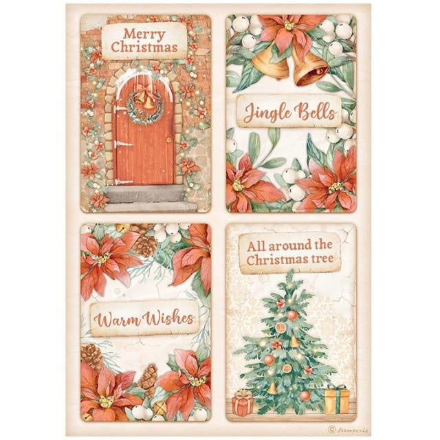 A4 Reispapier verpackt - All Around Christmas 4 Karten
