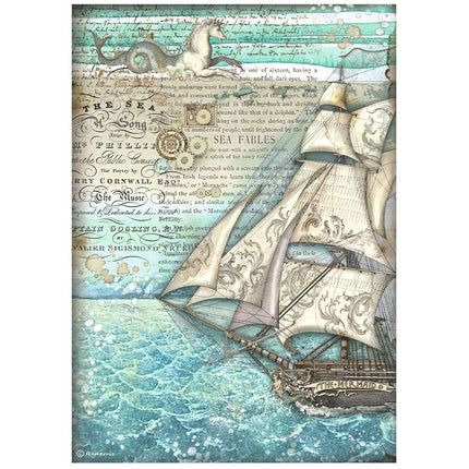 A4 Reispapier verpackt - Songs of the Sea Segelschiff