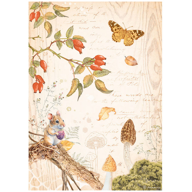 A4 Reispapier verpackt - Woodland Schmetterling