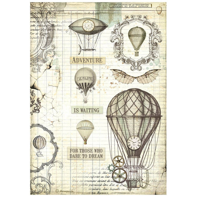 A4 Reispapier verpackt - Voyages Fantastiques Luftballon