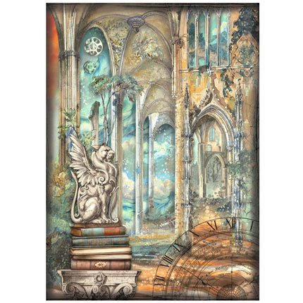 A4 Reispapier verpackt - Sir Vagabond in Fantasy World Drache