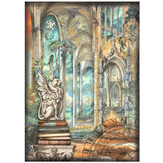 A4 Reispapier verpackt - Sir Vagabond in Fantasy World Drache