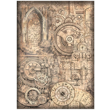 A4 Reispapier verpackt - Sir Vagabond in Fantasy World mechanisches Muster
