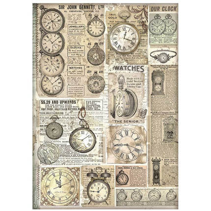 A4 Reispapier Packung - Brocante Antiques Uhren