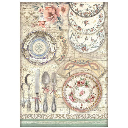 A4 Reispapier Packung - Brocante Antiques Keramikteller