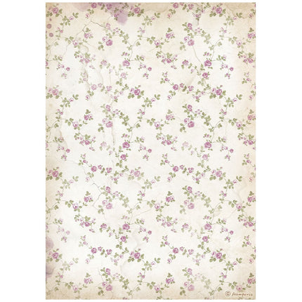 A4 Reispapier Packung - Lavendel kleine Blumen Hintergrund
