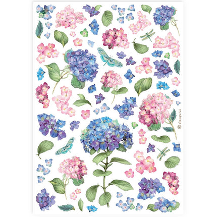 A4 Reispapier Packung - Hortensie