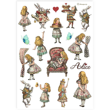 A4 Reispapier Packung - Alice Elemente