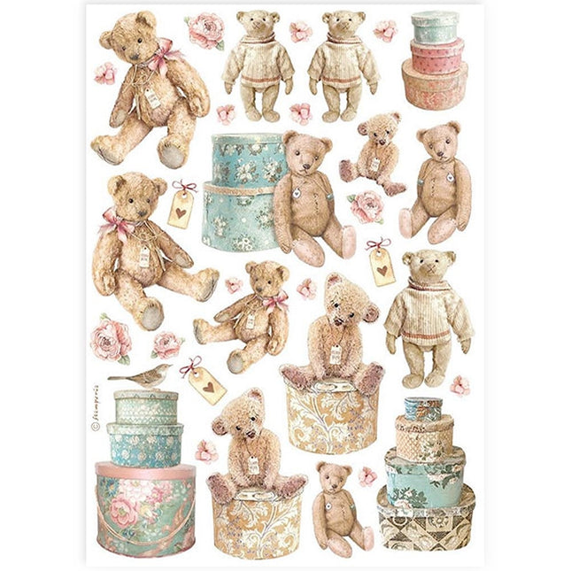A4 Reispapier Packung - Teddybären