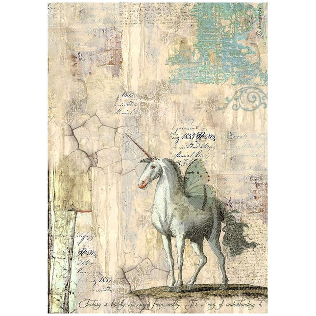 A4 Reispapier verpackt - Wonderland Einhorn