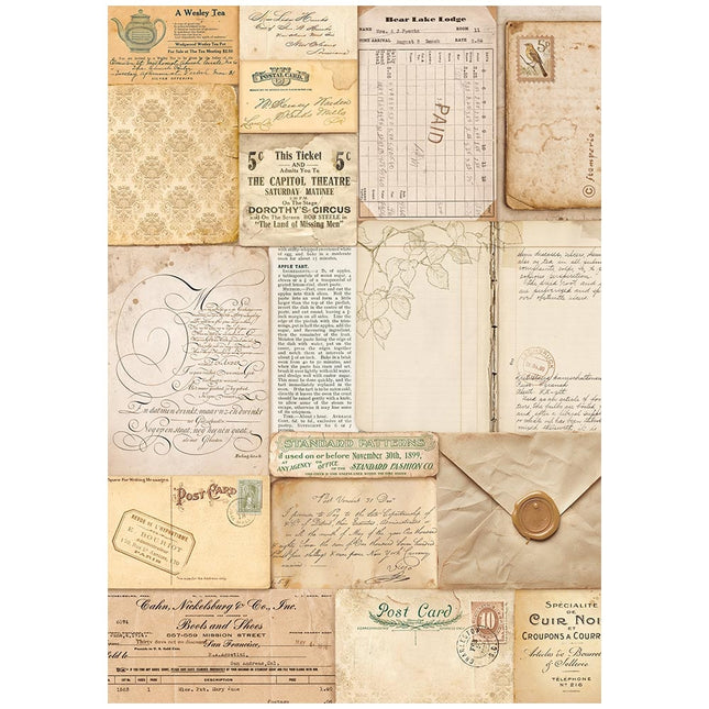 A4 Reispapier Packung - Golden Harmony Buchstaben