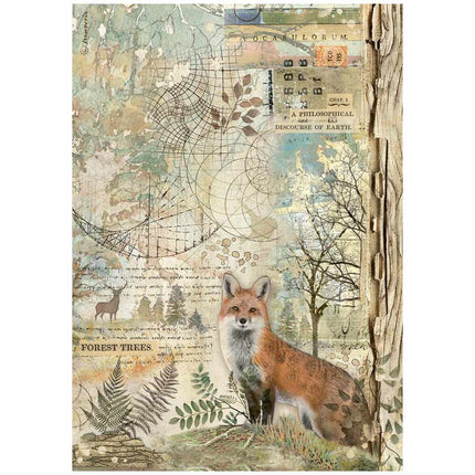 A4 Reispapier verpackt - Wald Fuchs
