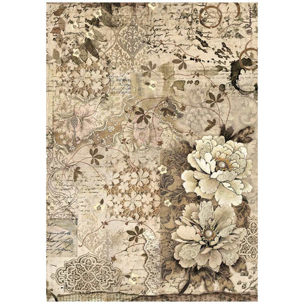 A4 Reispapier verpackt - Old Lace Blume und Spitze