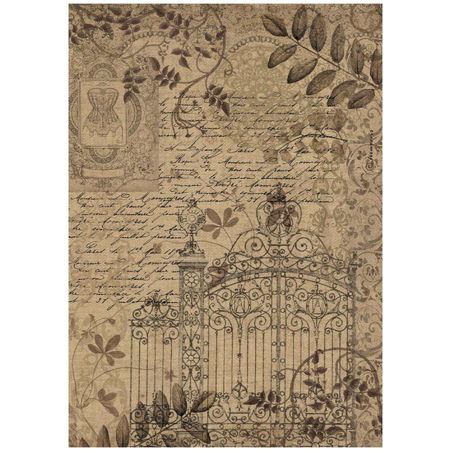 A4 Reispapier verpackt - Old Lace Tor