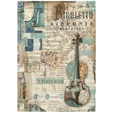 A4 Reispapier verpackt - Musik Violine