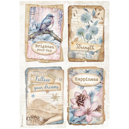 A4 Reispapier verpackt - Create Happiness Dewdrops 4 Karten