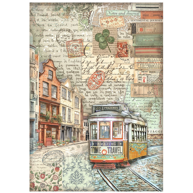 A4 Reispapier verpackt - Art of Travelling Straßenbahn