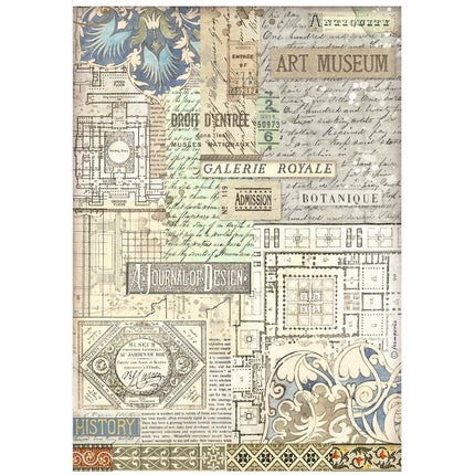 A4 Reispapier verpackt - Art of Travelling Kunstmuseum Hintergrund
