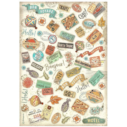 A4 Reispapier verpackt - Art of Travelling Etiketten