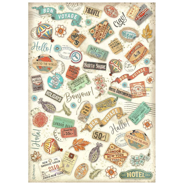 A4 Reispapier verpackt - Art of Travelling Etiketten