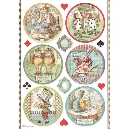 Auswahl 6 Reispapier A4 - Alice Forever