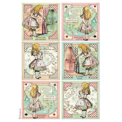 Auswahl 6 Reispapier A4 - Alice Forever