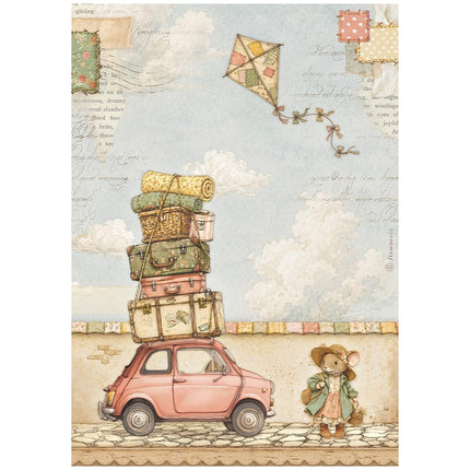 Printed 6 Rice paper A4 selection for Art and Craft - Cozy Family