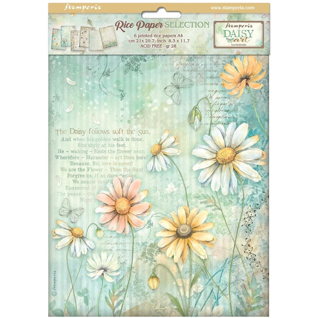 Auswahl 6 Reispapier A4 - Daisy Art