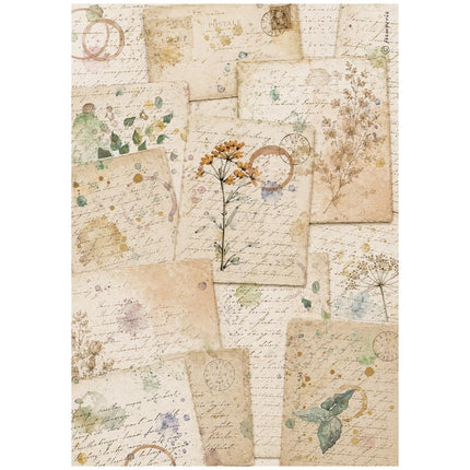 Printed 6 Rice paper A4 selection for Art and Craft - Flowers and Poems