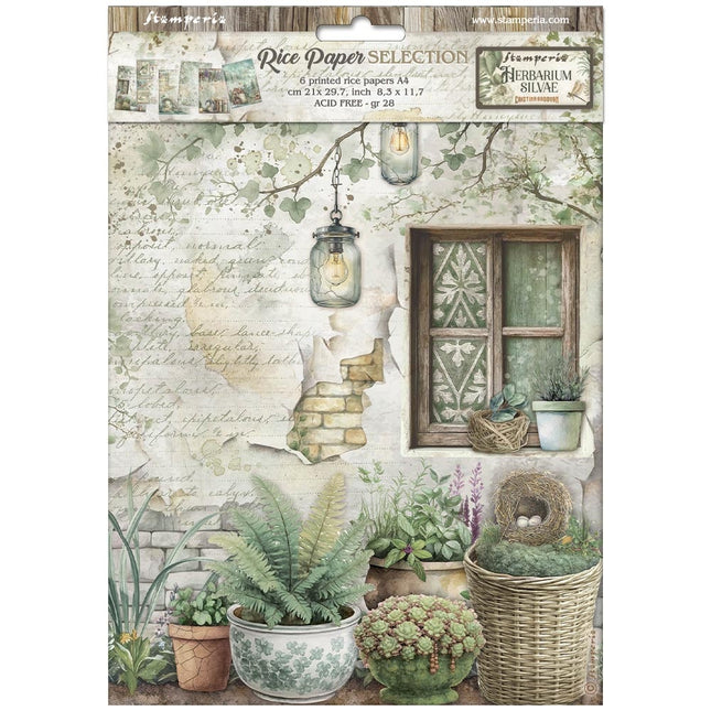 Auswahl 6 Reispapier A4 - Herbarium Silvae