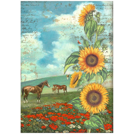 Auswahl 6 Reispapier A4 - Sunflower Art  