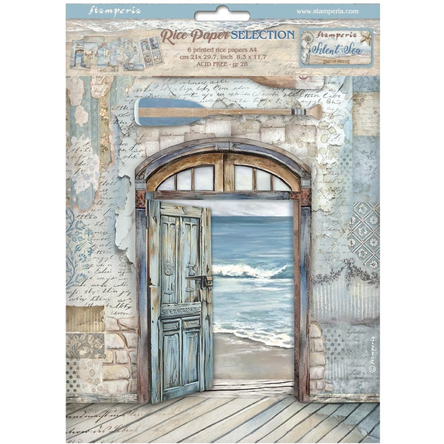 Auswahl 6 Reispapier A4 - Silent Sea