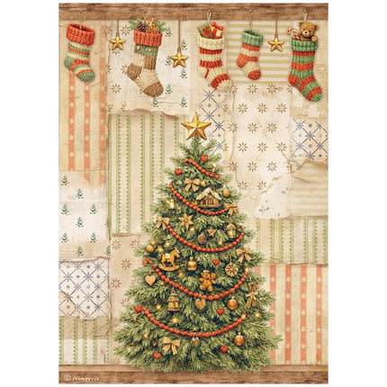 Printed 6 Rice paper A4 selection for Art and Craft - Silent Night 