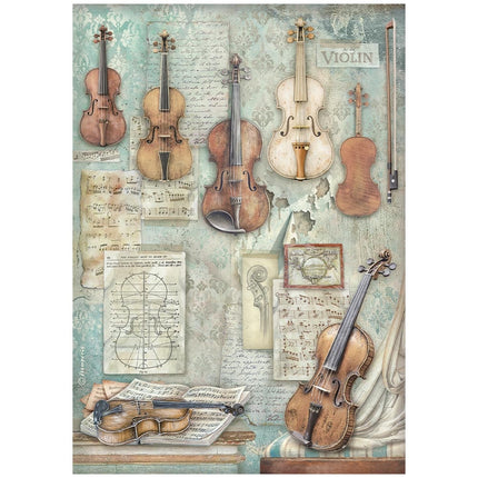 Bedruckte 6 Reispapier A4 Auswahl für Kunst und Handwerk - Symphony