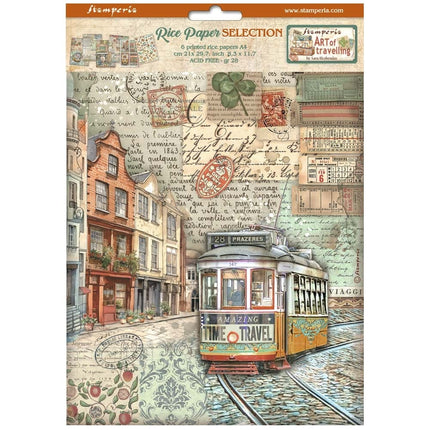 Auswahl 6 Reispapier A4 - Art of Travelling