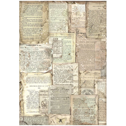 Auswahl 6 Reispapier A4 - Vintage Library