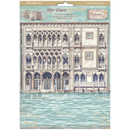 Auswahl 6 Reispapier A4 - Venice City of Art
