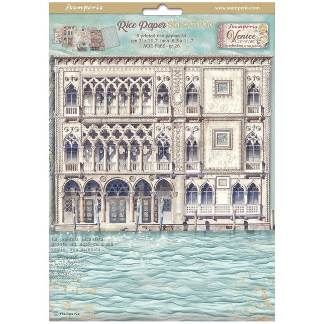 Auswahl 6 Reispapier A4 - Venice City of Art