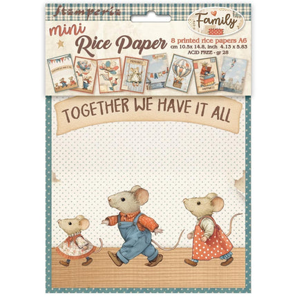 Mini Reispapier A6 8 Blatt Familie  