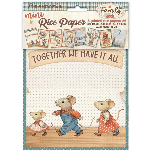 Mini Reispapier A6 8 Blatt Familie  