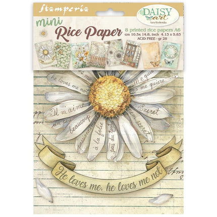 Mini Reispapier A6 8 Blatt Daisy Art