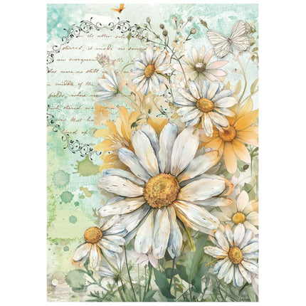 Mini Reispapier A6 8 Blatt Daisy Art