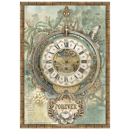 Bedrucktes Mini-Reispapier A6 8 Blätter für Kunst und Handwerk - Gardens of Time