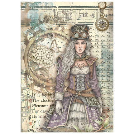 Bedrucktes Mini-Reispapier A6 8 Blätter für Kunst und Handwerk - Gardens of Time