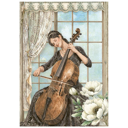 Bedrucktes Mini-Reispapier A6 8 Blätter für Kunst und Handwerk - Symphony