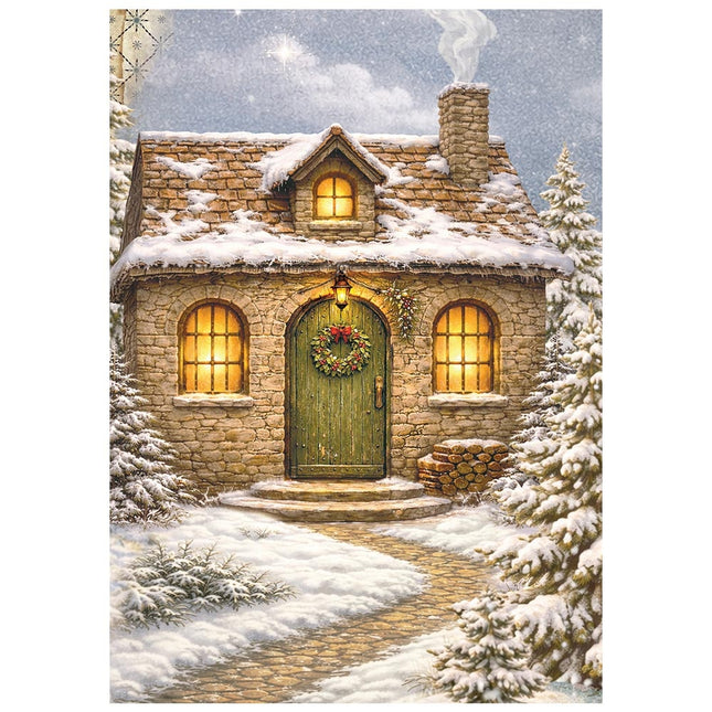 Printed Mini Rice paper A6 8 sheets for Art and Craft - Silent Night