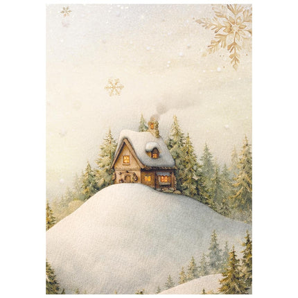 Printed Mini Rice paper A6 8 sheets for Art and Craft - Silent Night