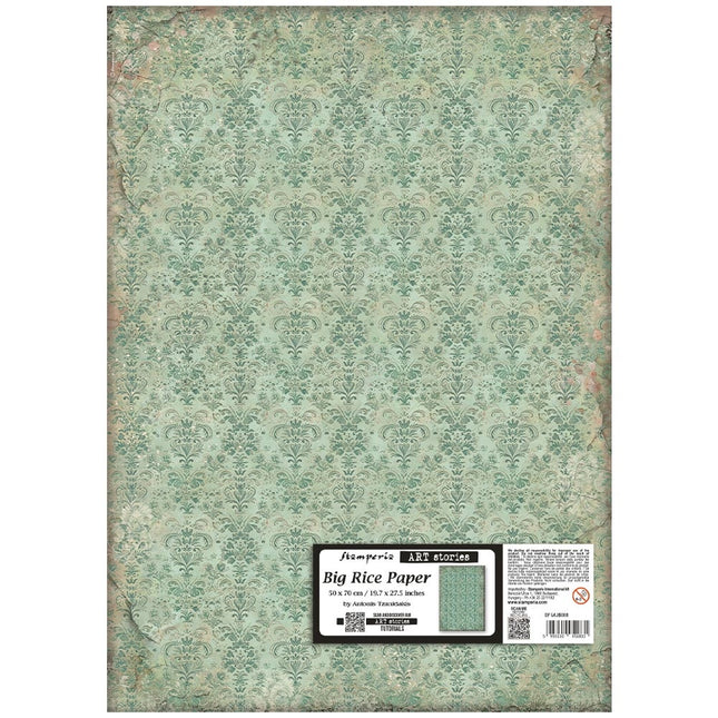 Printed Rice paper for Art and Craft cm 50X70 - Gardens of Time green tapestry